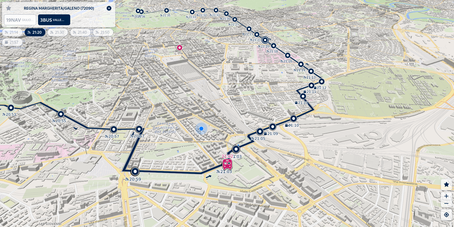 citimovr screenshot showing public transport